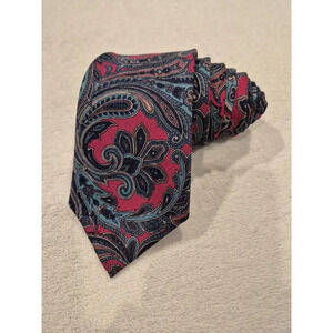 Frank Stella Ltd Chartwell Cloth Paisley Men Silk Twill tie 60oz David Evans Eng